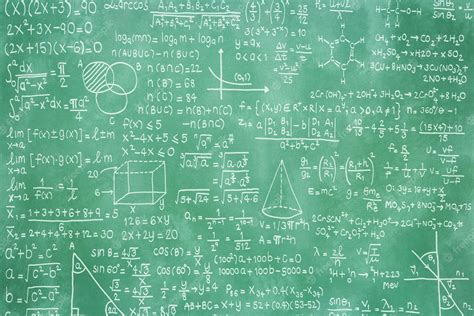 Premium Photo | Green blackboard with math formula or education background