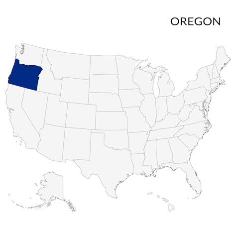 Mapa De Oregon Mapa De Oregon Eua Mapa Vetor Premium