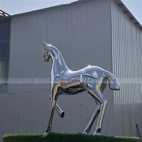 silver horse statue