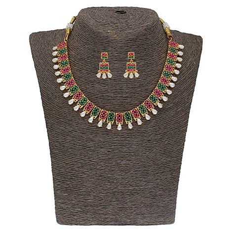 Buy Send Sri Jagdamba Pearls Swanky Necklace Set Online Fnp