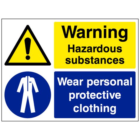 Warning Hazardous Substances Wear Ppe Sign Ref Cs6 Safety Sign