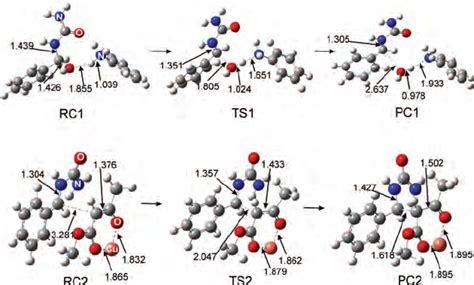 Optimized Geometries Of The Reactant Complexes Rcs Transition States