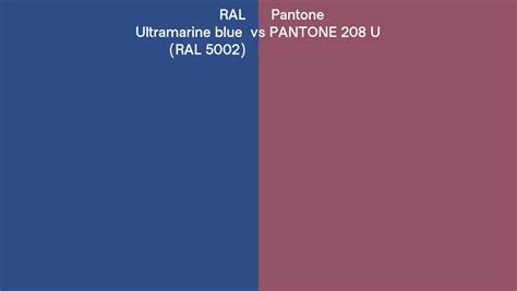 Ral Ultramarine Blue Ral 5002 Vs Pantone 208 U Side By Side Comparison