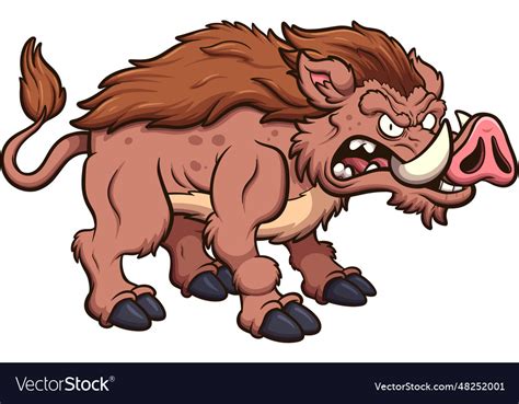 Cartoon wild boar Royalty Free Vector Image - VectorStock