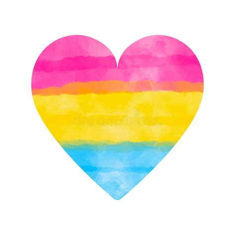 Pansexual Heart Symbol Icon In Colors Of Pansexual Pride Flag