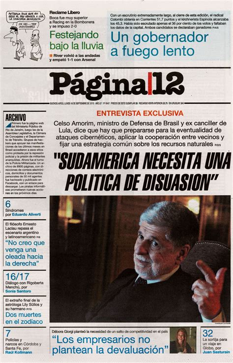 Tapa De Página 12 Del 16 De Septiembre De 2013 Nexofin