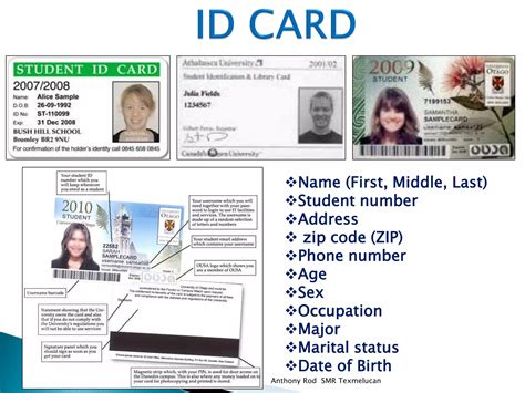 04 Id Card Info Information Questions Addresses And Phone Numbers Ppt