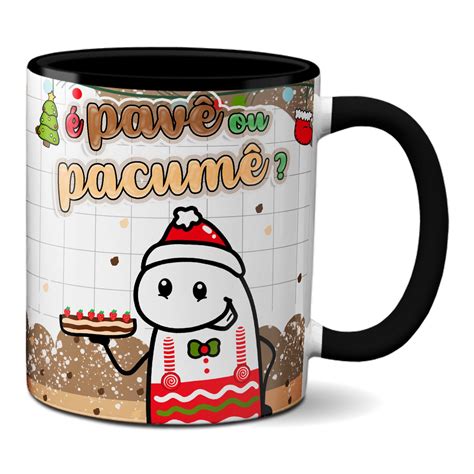 Caneca de Natal Frase Engraçada É Pavê ou Pacumê Minha Caneca