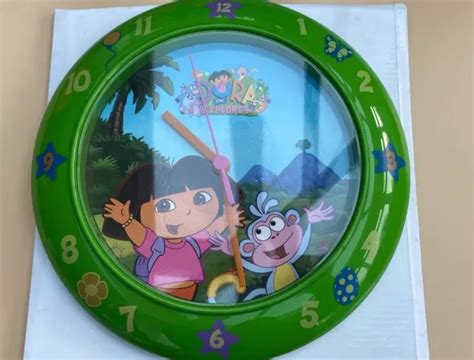 Nickelodeons Dora The Explorer Wall Clock Green Surround £1250