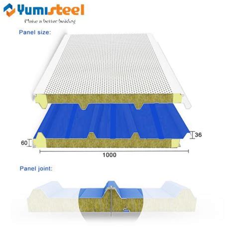 Mm Pu Sealing Rockwool Soundproof Panels For Power Plant China