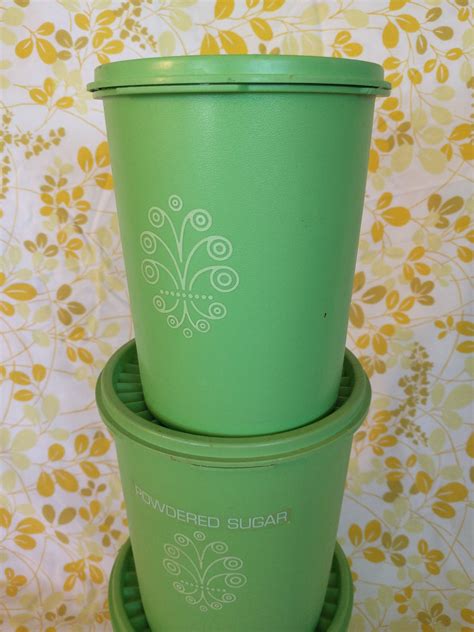 Vintage Lime Green Tupperware Canister Set 3 Pc Vintage Etsy