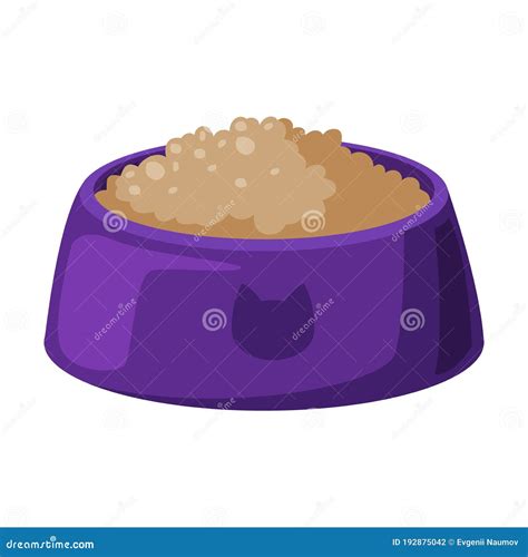 Bowl of Cat Food, Pet Animals Feeding Cartoon Style Vector Illustration ...