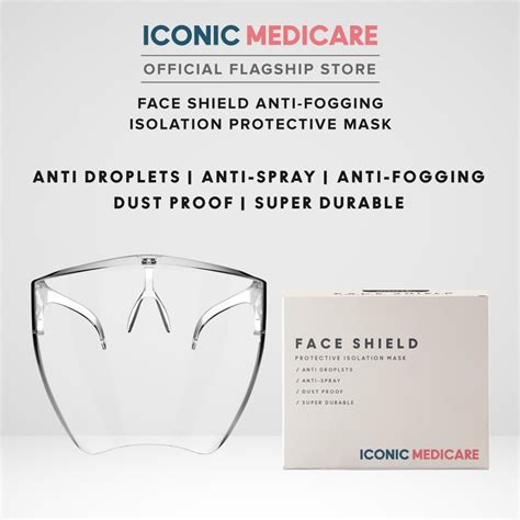 Iconic Face Shield Anti Fogging Protective Isolation Mask Shopee Malaysia