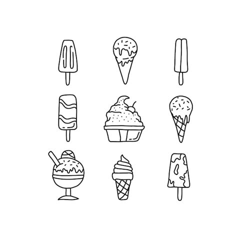 Premium Vector Ice Cream Doodle Art Illustrations Vector