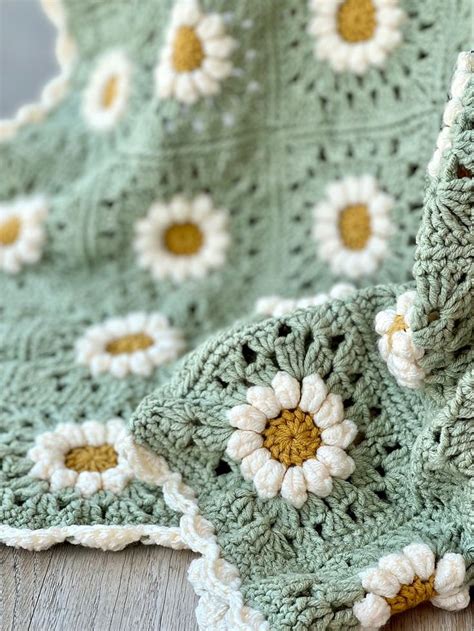 Crochet Daisy Granny Square Blanket Pattern Daisy Blanket Pattern