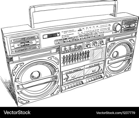 Oldschool Boombox Royalty Free Vector Image Vectorstock