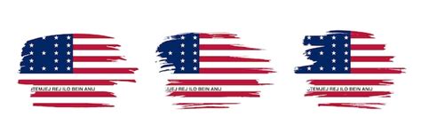 Conjunto de bandeiras criativas do Atol de Bikini efeito de traço grungy Bandeiras