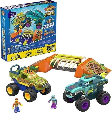 Mattel Mega Bloks Hot Wheels Monster Trucks Mega Wrex Knochen Crash Stuntbahn HKF89 Od PLN 130