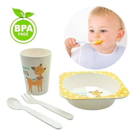 Kit Conjunto Papinha 4 Peças Tigela Copo Colher E Garfo Parcelamento