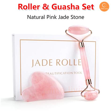 Gua Sha Scraping Massage Stone Natural Mushroom Shape Rose Quartz Gua