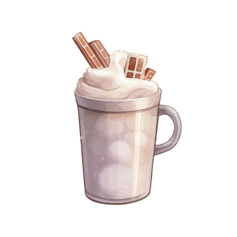 Premium Vector Hot Coffee Latte In The Cup Watercolor Vector Illustration Hot Cappuccino With