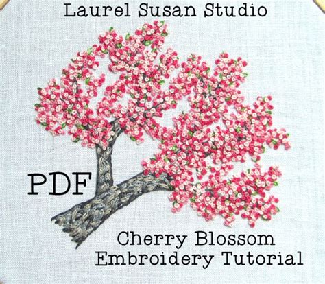 Buy Cherry Blossoms Hand Embroidery Tutorial Pattern Pdf Digital Pink