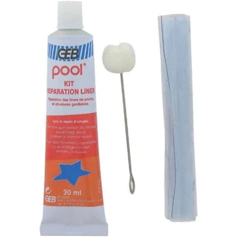 Kit de réparation liners piscine colle 30ml et rustine GEB 127290