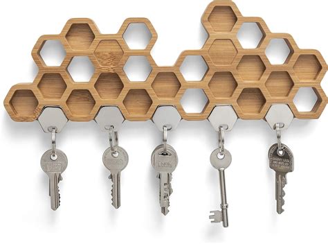 Honeycomb Magnetic Key Holder A Unique Bamboo Wall