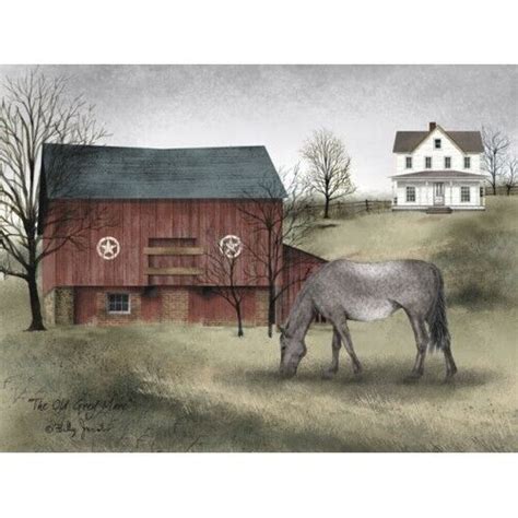 NEW Billy Jacobs Canvas Print OLD GRAY MARE Picture 12 X 16 Country