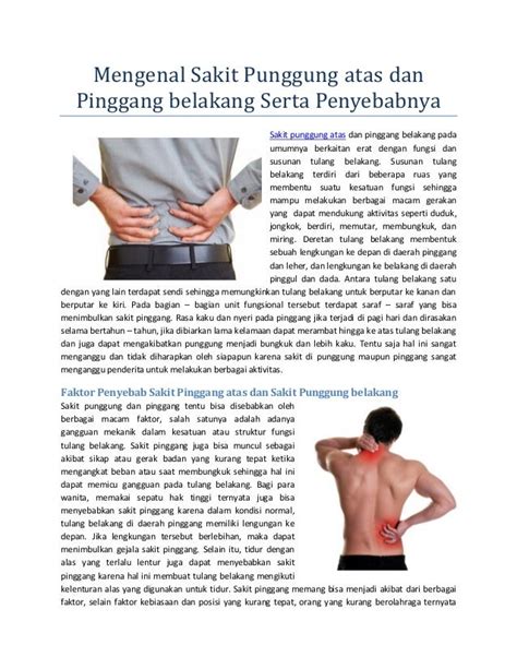 Mengenal Sakit Punggung Atas Dan Pinggang Belakang Serta Penyebabnya