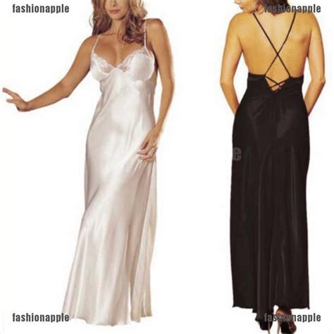 FAPH Women Sexy Nightwear Lace Nightgown Silk Sleepwear Lingerie Satin Sleepdress Joie Shopee