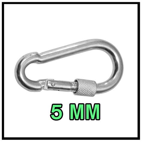 Jual Gantungan Serbaguna Stainless 5mm Snap Hook Carabiner With Screw