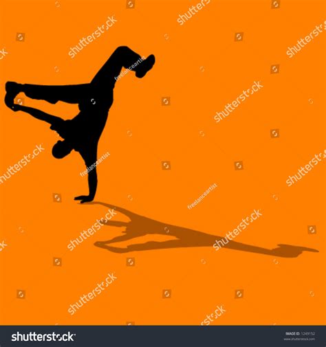 Silhouette Person Breakdancing Stock Vector Royalty Free 1249152