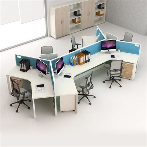 6 Person Workstation Aluminum Partition Office Cubicle Workstation ...