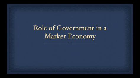 Role Of Government In A Market Economy YouTube