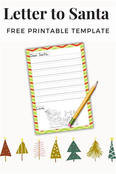 Printable Letter to Santa Template for Preschoolers