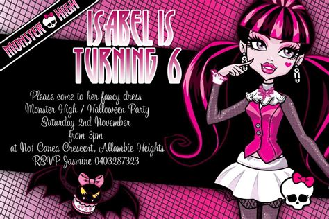 Monster High Birthday Card Template