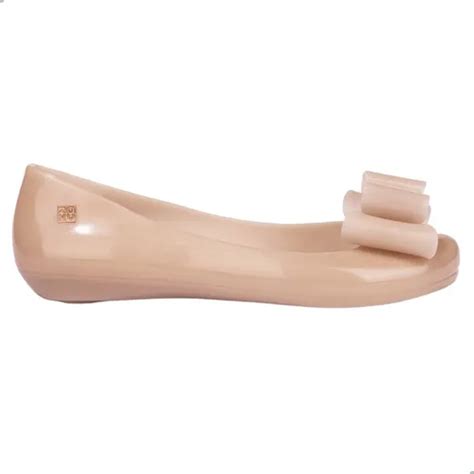Sapatilha Feminina Zaxy 83116 Pop Bow Nude Pronta Entrega Nf Parcelamento Sem Juros