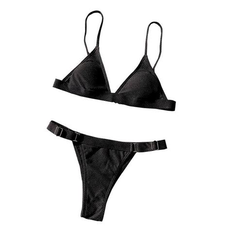 Maillot De Bain Maillots Bikini Sexy Femmes Deux Pièces Couleur Unie YQX BKL oneritea