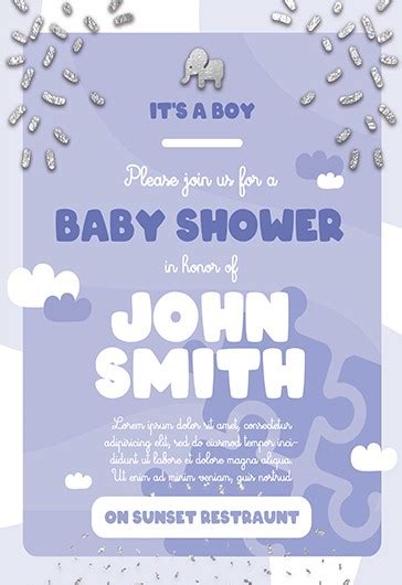 Free Baby Shower Flyer Templates Psd By Elegantflyer