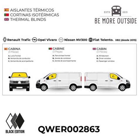 Aislantes T Rmicos Black Edition Para Trafic Vivaro Talento Y Nv