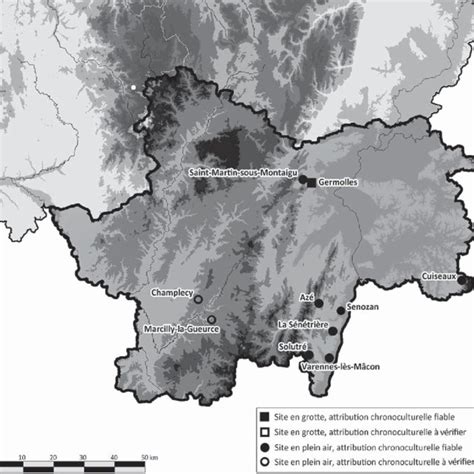 d : répartition des sites gravettiens. d: Distribution of Gravettian ...