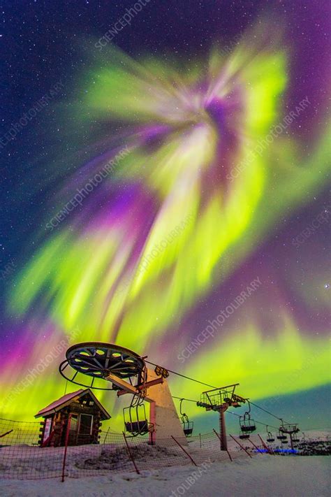 Aurora borealis, Finland - Stock Image - C036/0052 - Science Photo Library