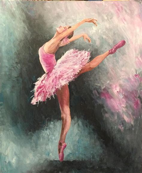 A Painting Of A Ballerina In Pink