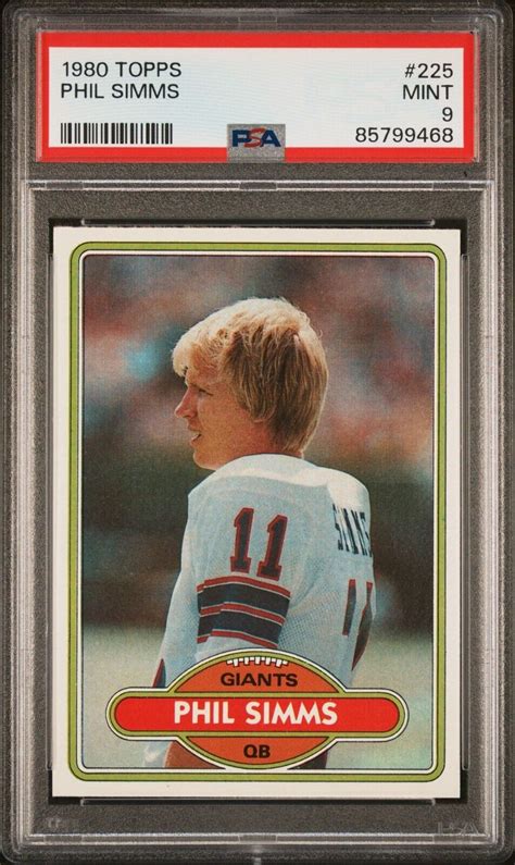 Phil Simms 1980 Topps 225 Base PSA 9 Price Guide Sports Card Investor