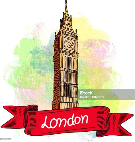 Big Ben Tower Londres El Dibujo Illustracion Libre De Derechos