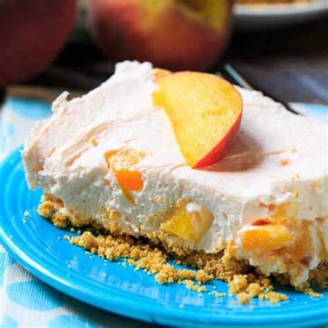 No-Bake Peach Cheesecake Bars - Spicy Southern Kitchen