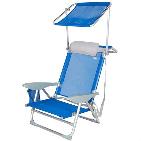 AKTIVE Beach Chaise Pliante Avec Parasol Chaise De Plage Jardin Ou