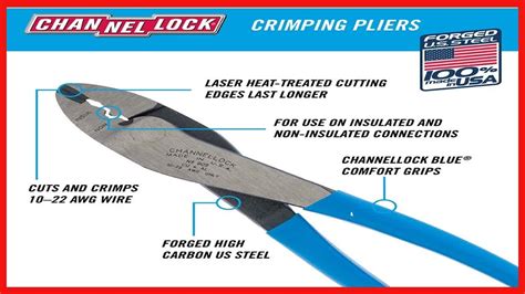 Channellock 909 9.5-Inch Wire Crimping Tool | Electrician's Terminal ...