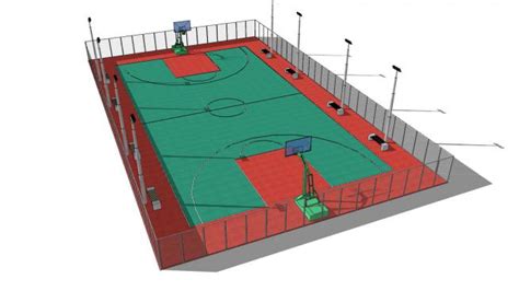 现代户外篮球场su模型sketchup草图大师skp模型